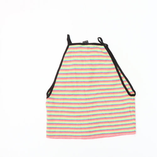 Forever 21 Women’s Multicoloured Striped Cropped Halter Tank Top M