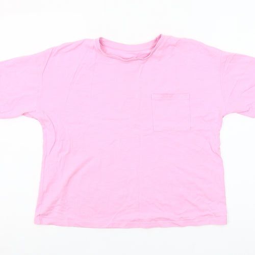 Dunnes Stores Womens Pink Short Sleeve Cotton Crew Neck T-Shirt Size M