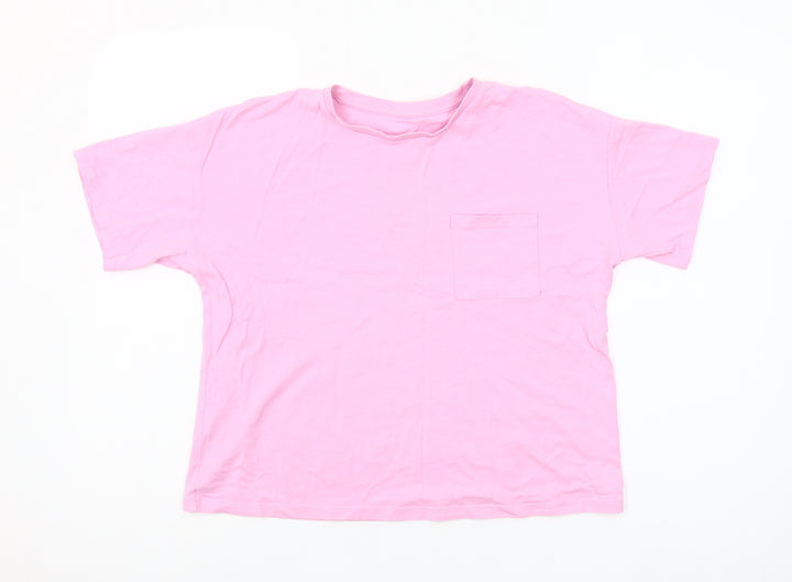 Dunnes Stores Womens Pink Short Sleeve Cotton Crew Neck T-Shirt Size M