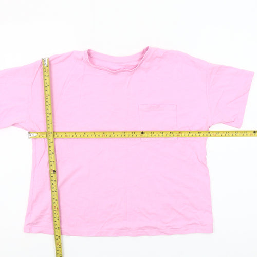 Dunnes Stores Womens Pink Short Sleeve Cotton Crew Neck T-Shirt Size M