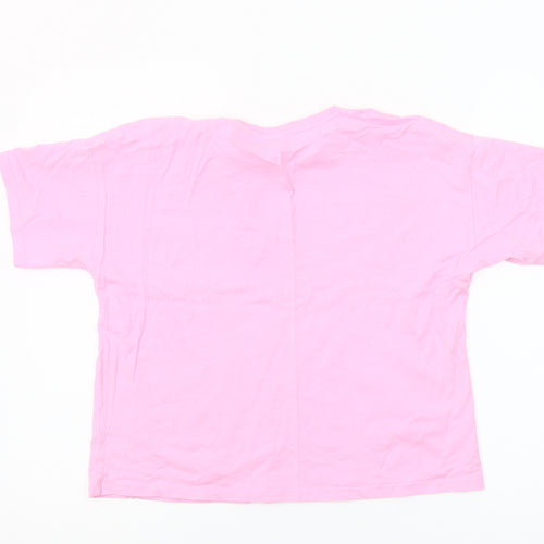 Dunnes Stores Womens Pink Short Sleeve Cotton Crew Neck T-Shirt Size M