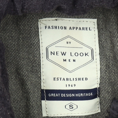 New Look Grey Denim Hooded Jacket Unisex Adults Size S Classic Style