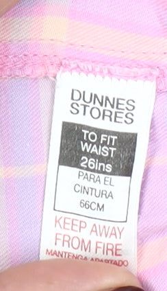 Dunnes Stores Women Pink Check Cotton Sleep Shorts Size 10