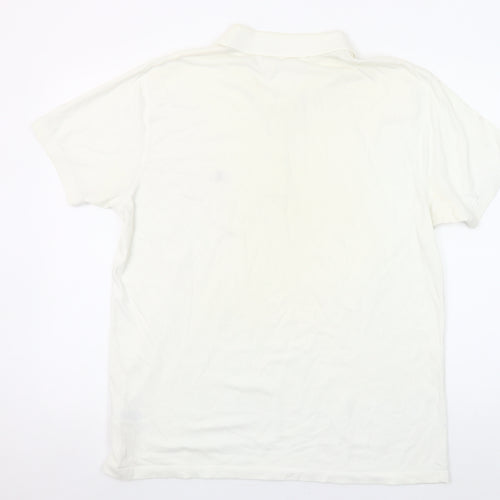 French Connection Men's Ivory Cotton Polo Shirt Size L