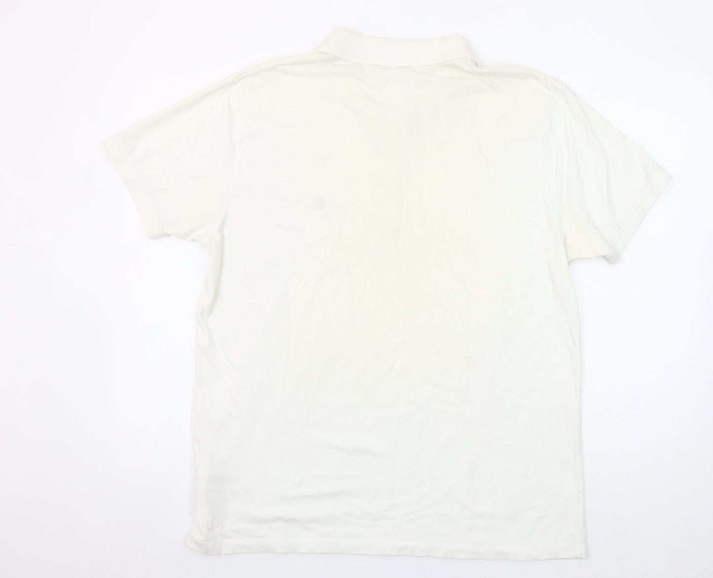 French Connection Men's Ivory Cotton Polo Shirt Size L