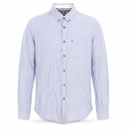 Zara Man Blue Slim Fit Cotton Long Sleeve Button-Up Shirt M