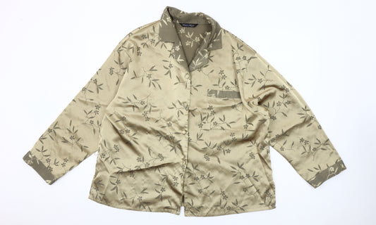 St Bernard Womens Beige Floral Satin Pyjama Top Size 14-16