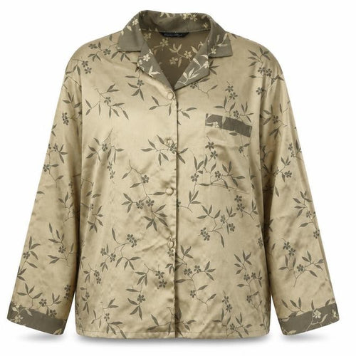 St Bernard Womens Beige Floral Satin Pyjama Top Size 14-16