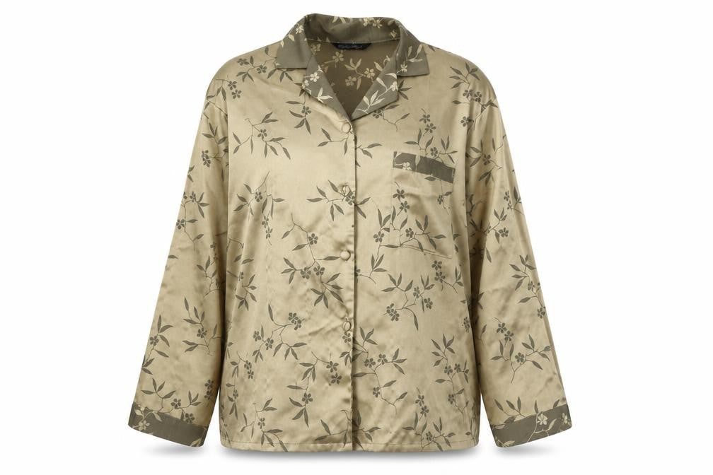 St Bernard Womens Beige Floral Satin Pyjama Top Size 14-16