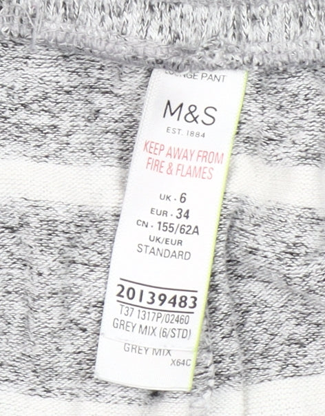 Marks and Spencer Women’s Grey Striped Lounge Pants Size 6