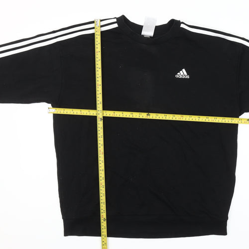 Adidas Women's Black Crew Neck Pullover Sweatshirt Size S 8-10