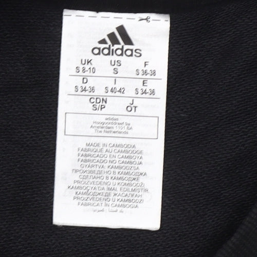 Adidas Women's Black Crew Neck Pullover Sweatshirt Size S 8-10