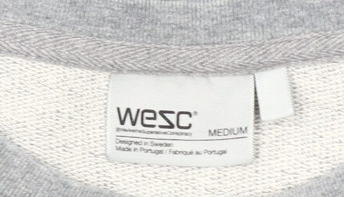 WESC Women's Grey Cotton Pullover Sweatshirt Size M Aztec Pocket