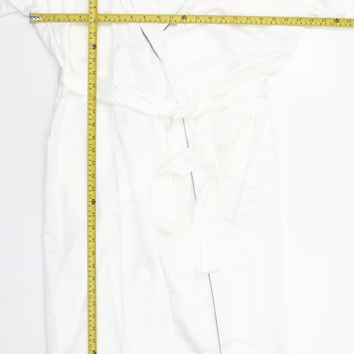 Francis Brennan Ivory Satin Kimono Robe Women L