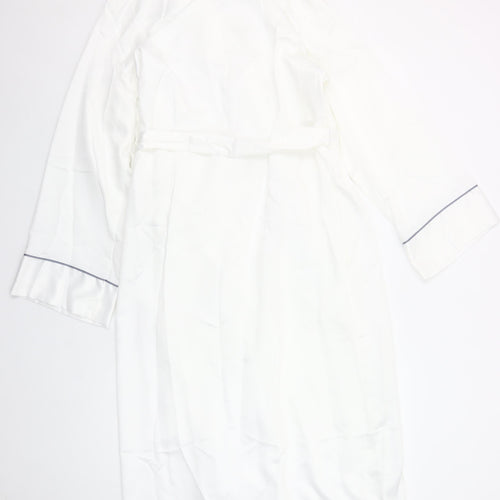 Francis Brennan Ivory Satin Kimono Robe Women L