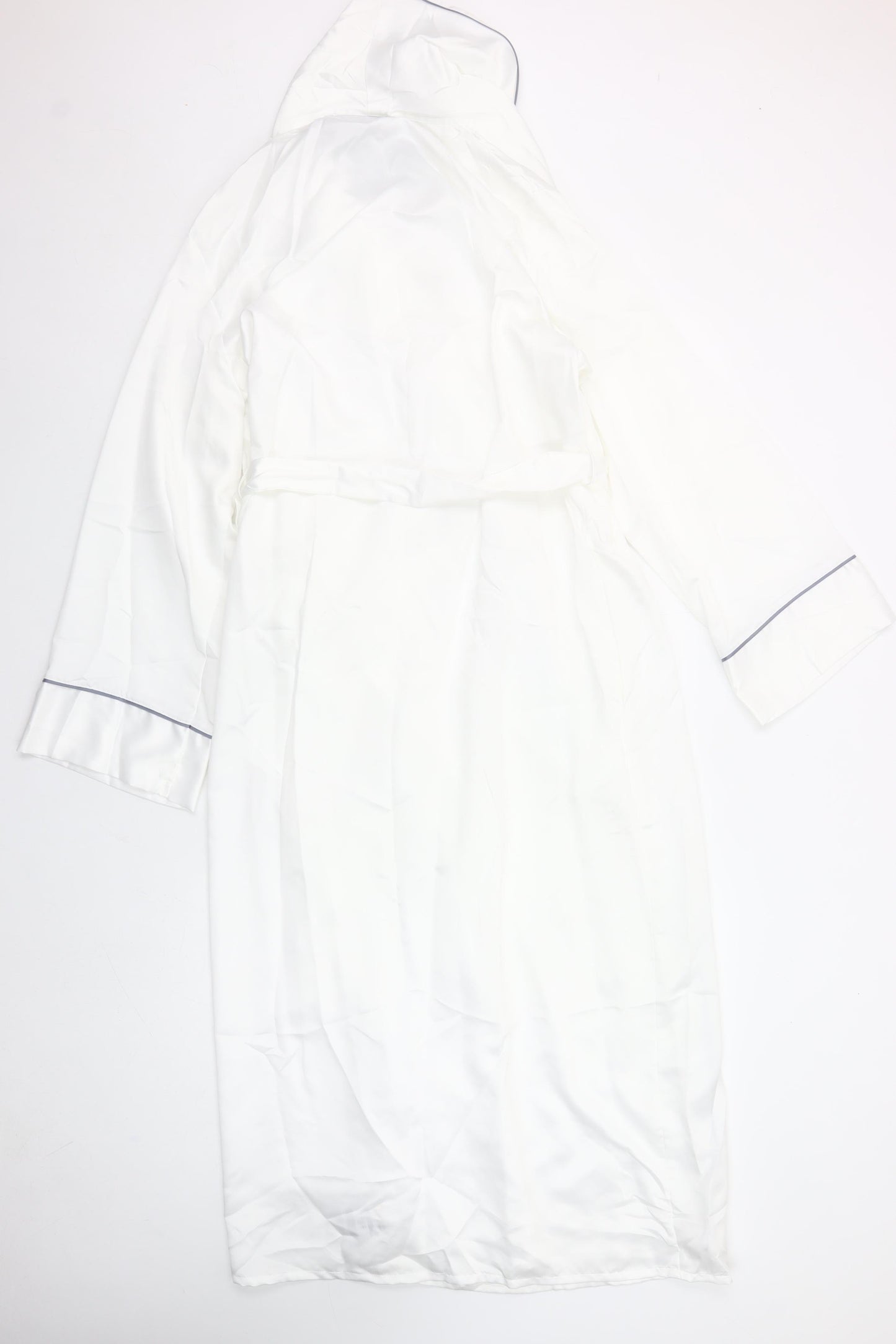 Francis Brennan Ivory Satin Kimono Robe Women L