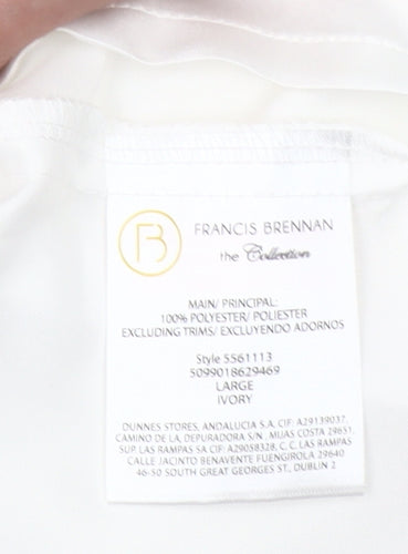 Francis Brennan Ivory Satin Kimono Robe Women L