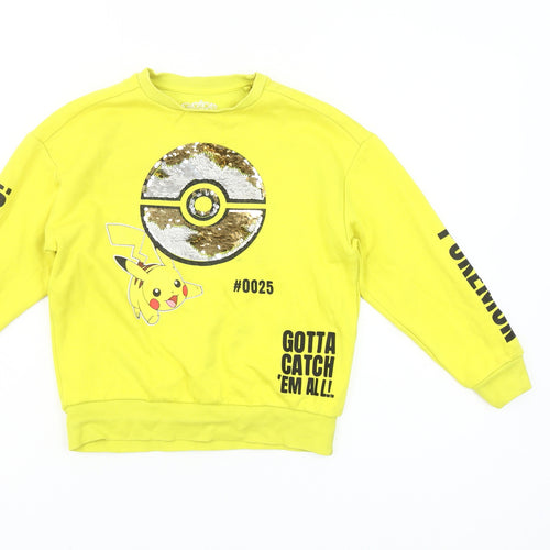 Pokémon Girls Yellow Pikachu Sequin Pullover Sweatshirt 8 Years