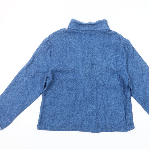 Brandtex Women Blue Size 14 Full Zip Embellished Fleece Jacket