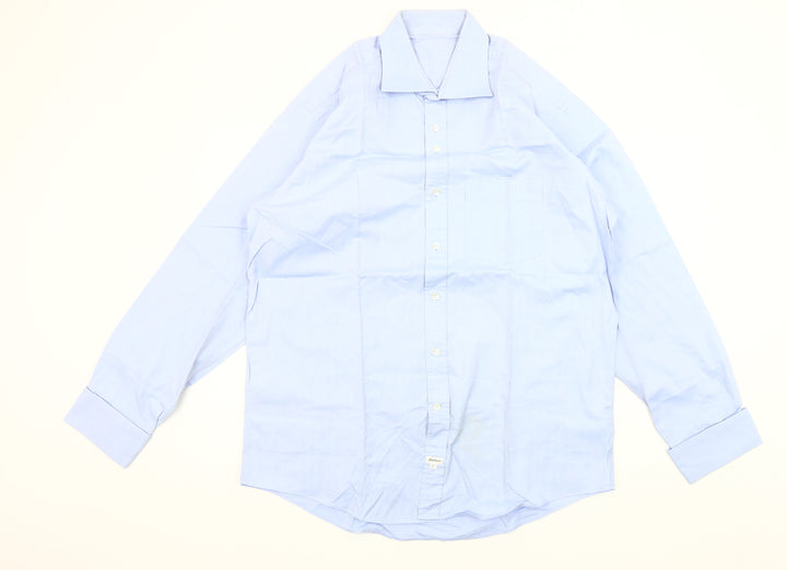 Gentiluomo Men's Blue 42 Regular Fit Long Sleeve Formal Dress Shirt