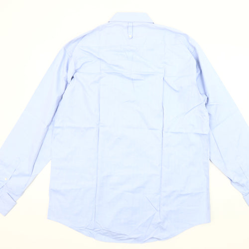 Gentiluomo Men's Blue 42 Regular Fit Long Sleeve Formal Dress Shirt