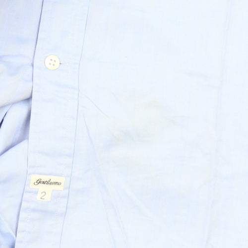Gentiluomo Men's Blue 42 Regular Fit Long Sleeve Formal Dress Shirt