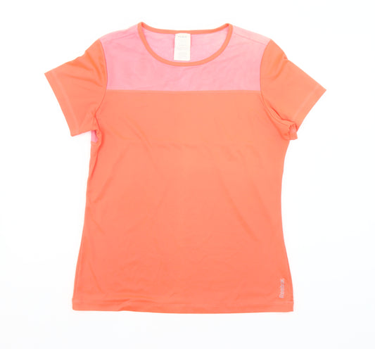 Reebok Women Orange Activewear Slim Fit T-Shirt Size L