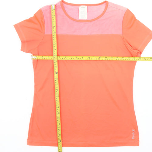 Reebok Women Orange Activewear Slim Fit T-Shirt Size L
