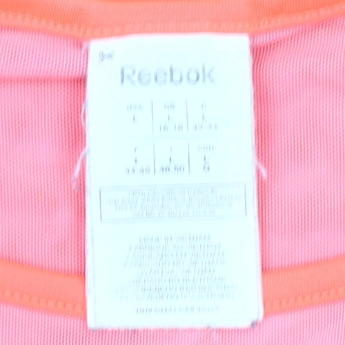 Reebok Women Orange Activewear Slim Fit T-Shirt Size L