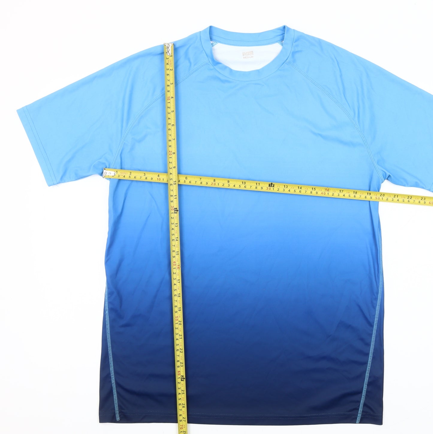 Dunnes Stores Men’s Blue Ombre Short Sleeve Sports T-Shirt Size M