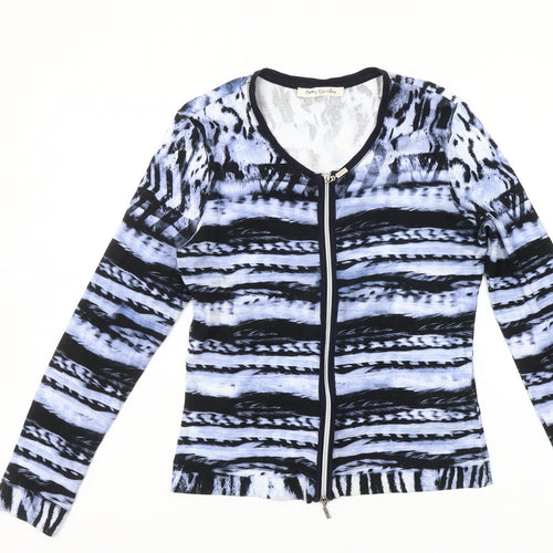 Betty Barclay Womens Multicoloured Zip Jersey Top Size 8