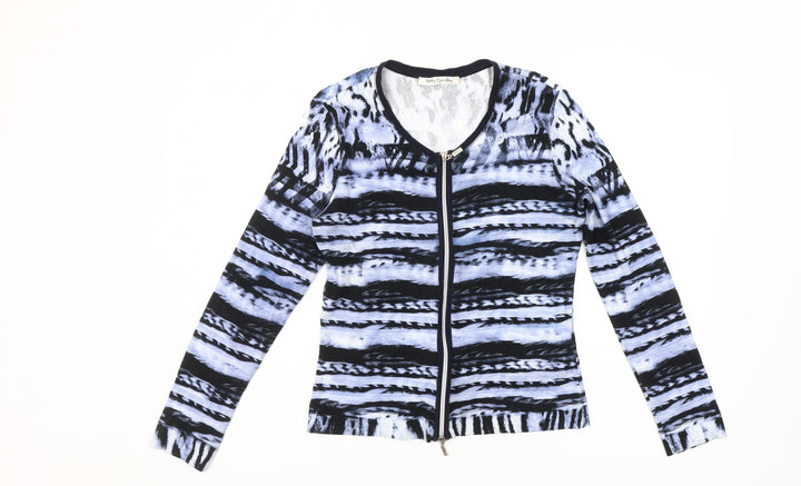 Betty Barclay Womens Multicoloured Zip Jersey Top Size 8