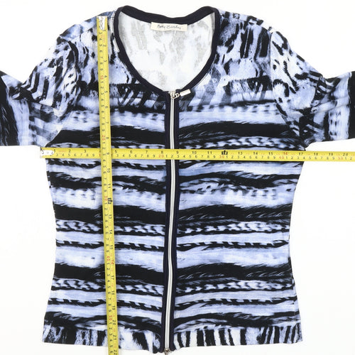 Betty Barclay Womens Multicoloured Zip Jersey Top Size 8