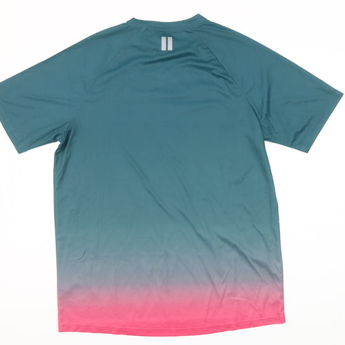 Dunnes Stores Men Blue Ombre Short Sleeve Crew Neck Sports Top Medium