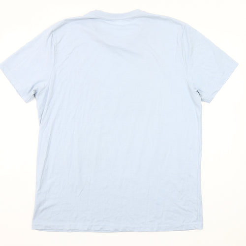 Dunnes Stores Men's Light Blue Art Print Regular Fit T-Shirt Size L