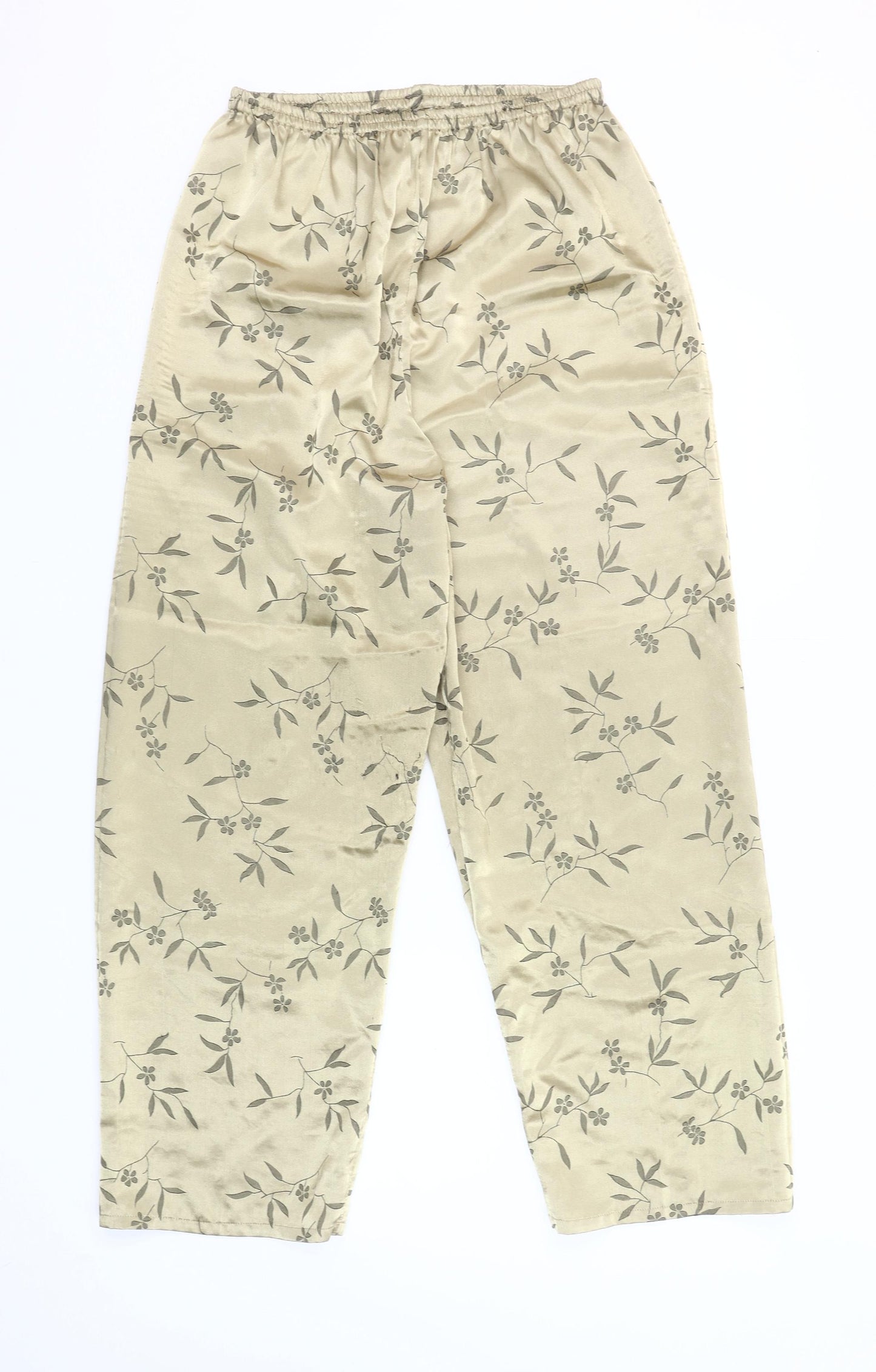 St. Bernard Women’s Beige Floral Satin Pyjama Pants Size 14-16