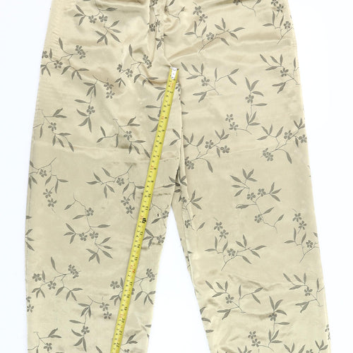 St. Bernard Women’s Beige Floral Satin Pyjama Pants Size 14-16