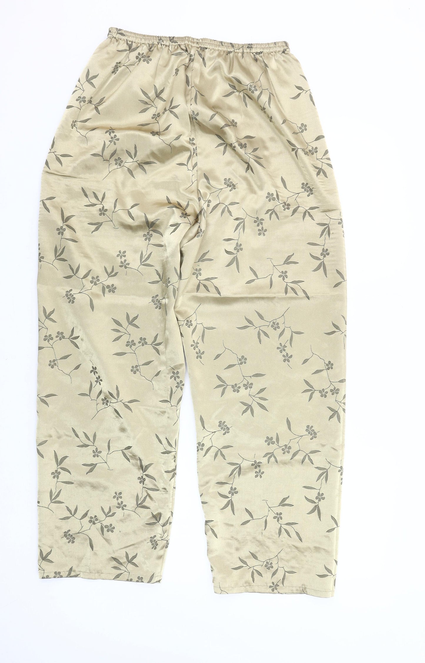 St. Bernard Women’s Beige Floral Satin Pyjama Pants Size 14-16