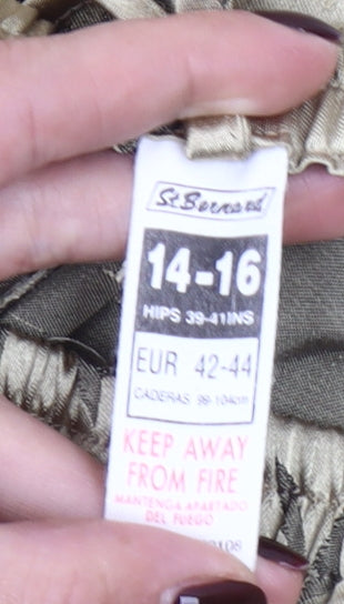 St. Bernard Women’s Beige Floral Satin Pyjama Pants Size 14-16