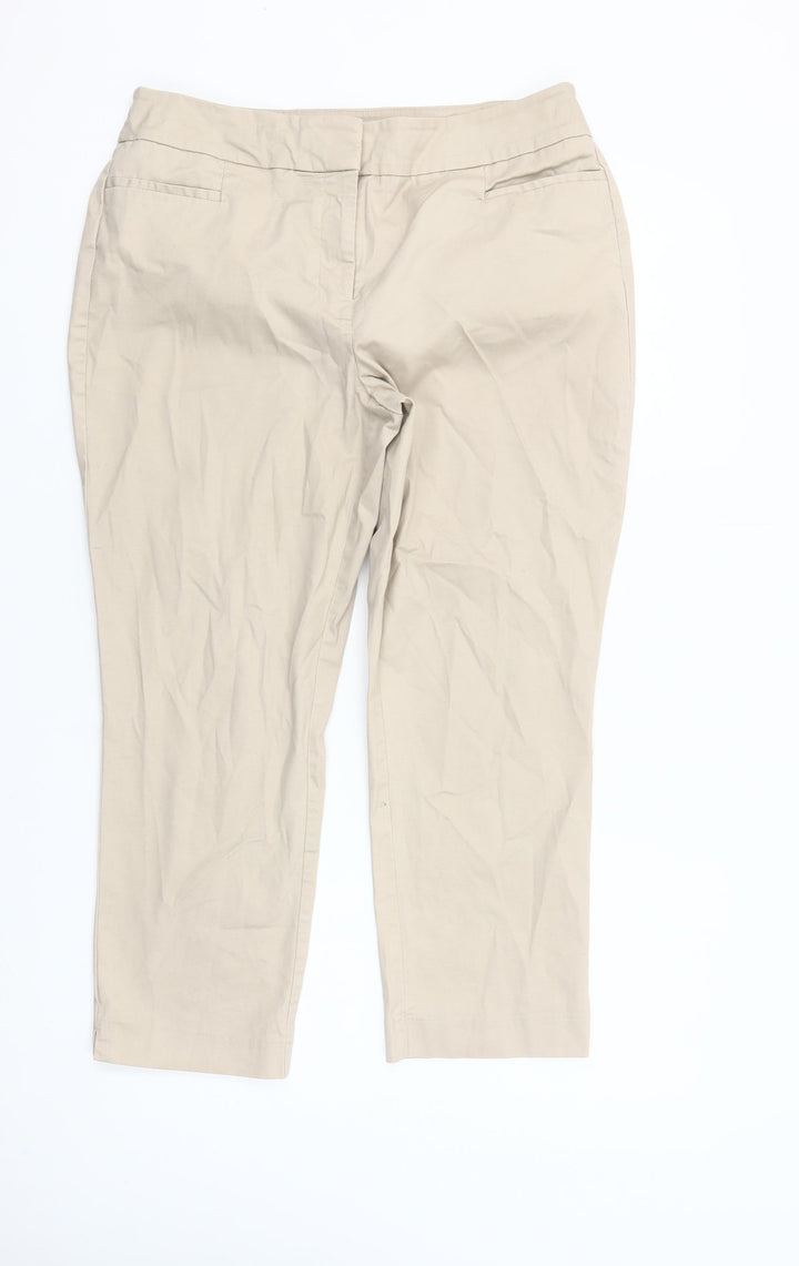 Ann Taylor Women’s Beige Chino Slim Fit Stretch Trousers Size 8