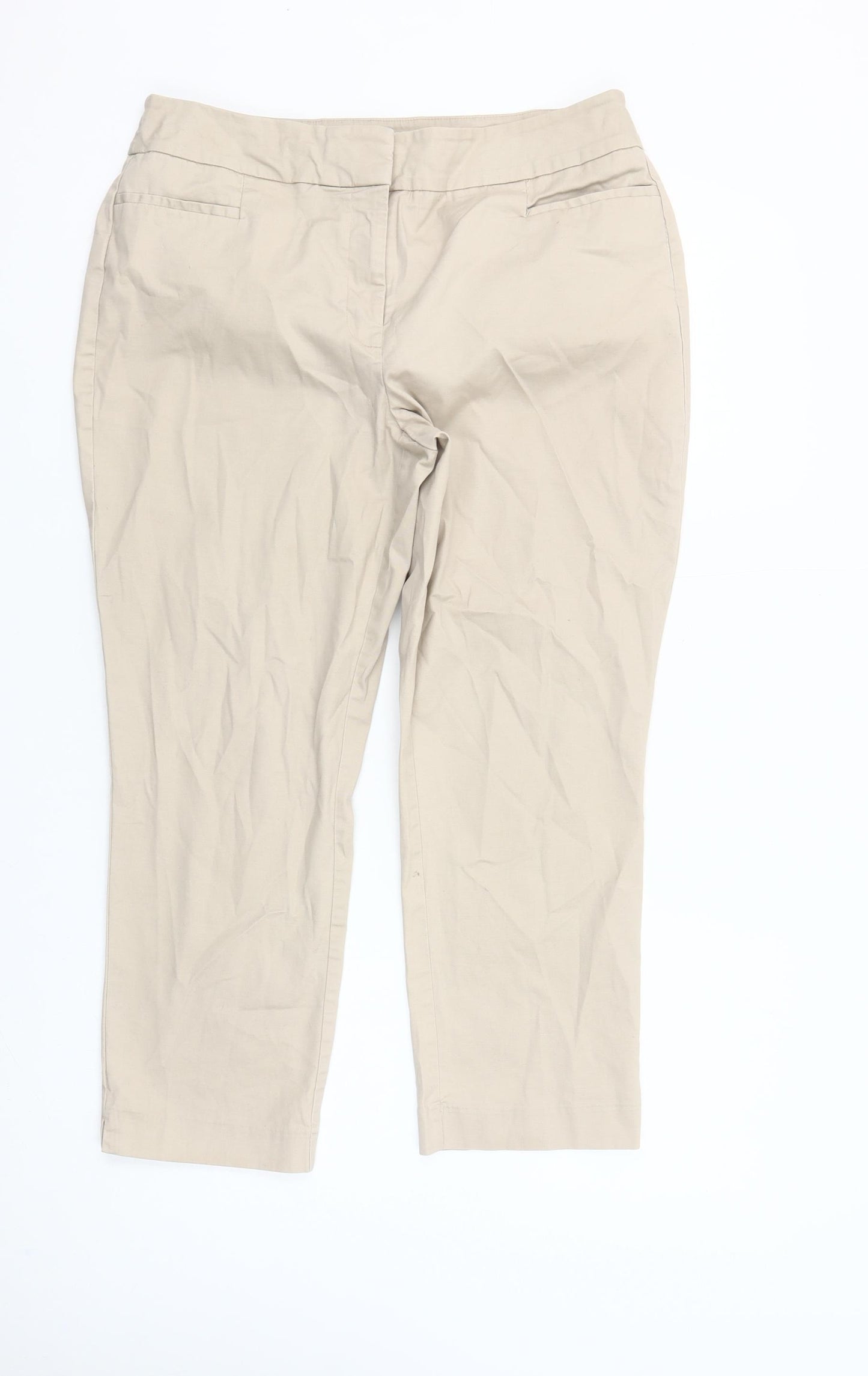 Ann Taylor Women’s Beige Chino Slim Fit Stretch Trousers Size 8