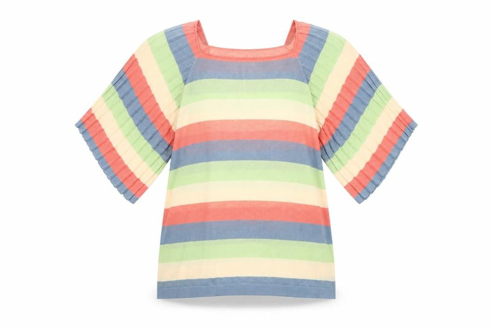 Front view of Gallery Women’s Multicoloured Striped Tunic Blouse, size S