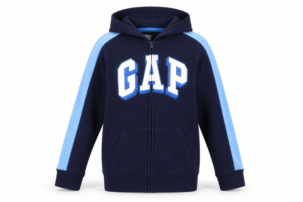 GAP Kids Girls Blue Full Zip Hoodie 10-11 Years Logo Fleece Sweatshirt