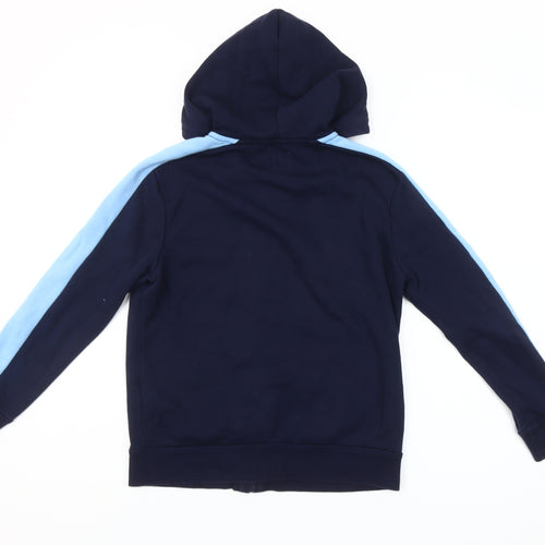 GAP Kids Girls Blue Full Zip Hoodie 10-11 Years Logo Fleece Sweatshirt