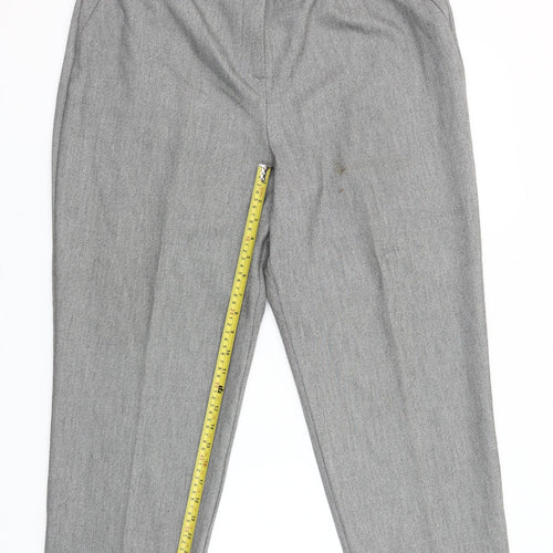 Marisota Women Grey Twill Trousers Size 18 Elastic Waist Straight Leg