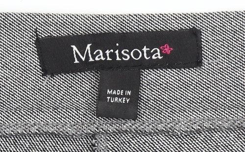 Marisota Women Grey Twill Trousers Size 18 Elastic Waist Straight Leg