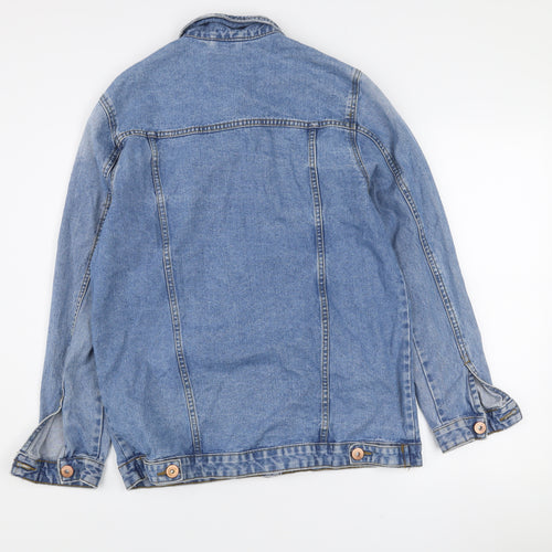 Denim Co. Womens Blue Size 10 Denim Button Casual Jacket