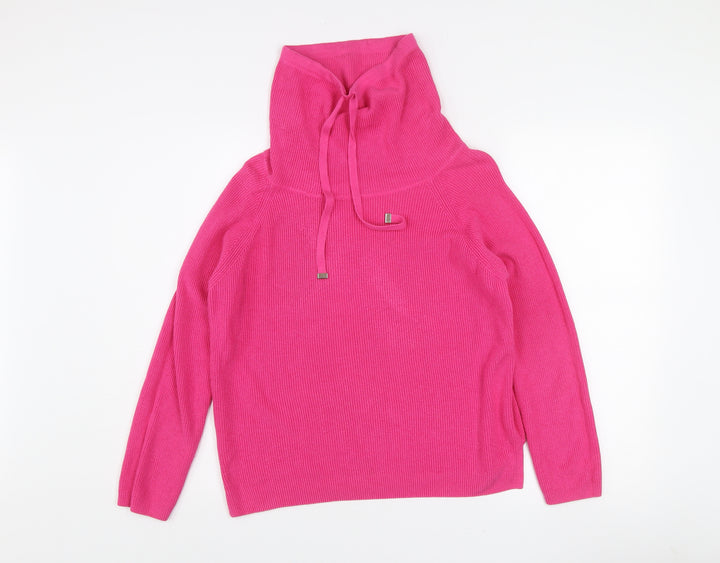 United Colors of Benetton Womens Pink Wool Blend Roll Neck Jumper XS