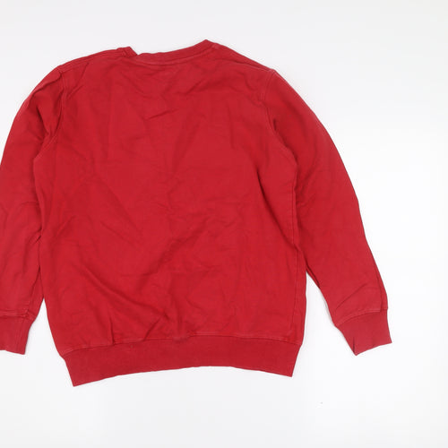 Nike Boys Red Logo Pullover Sweatshirt L Long Sleeve Crew Neck