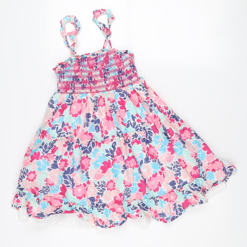 Runningviolet Teens Multicoloured Floral Cotton Skater Dress Size 6